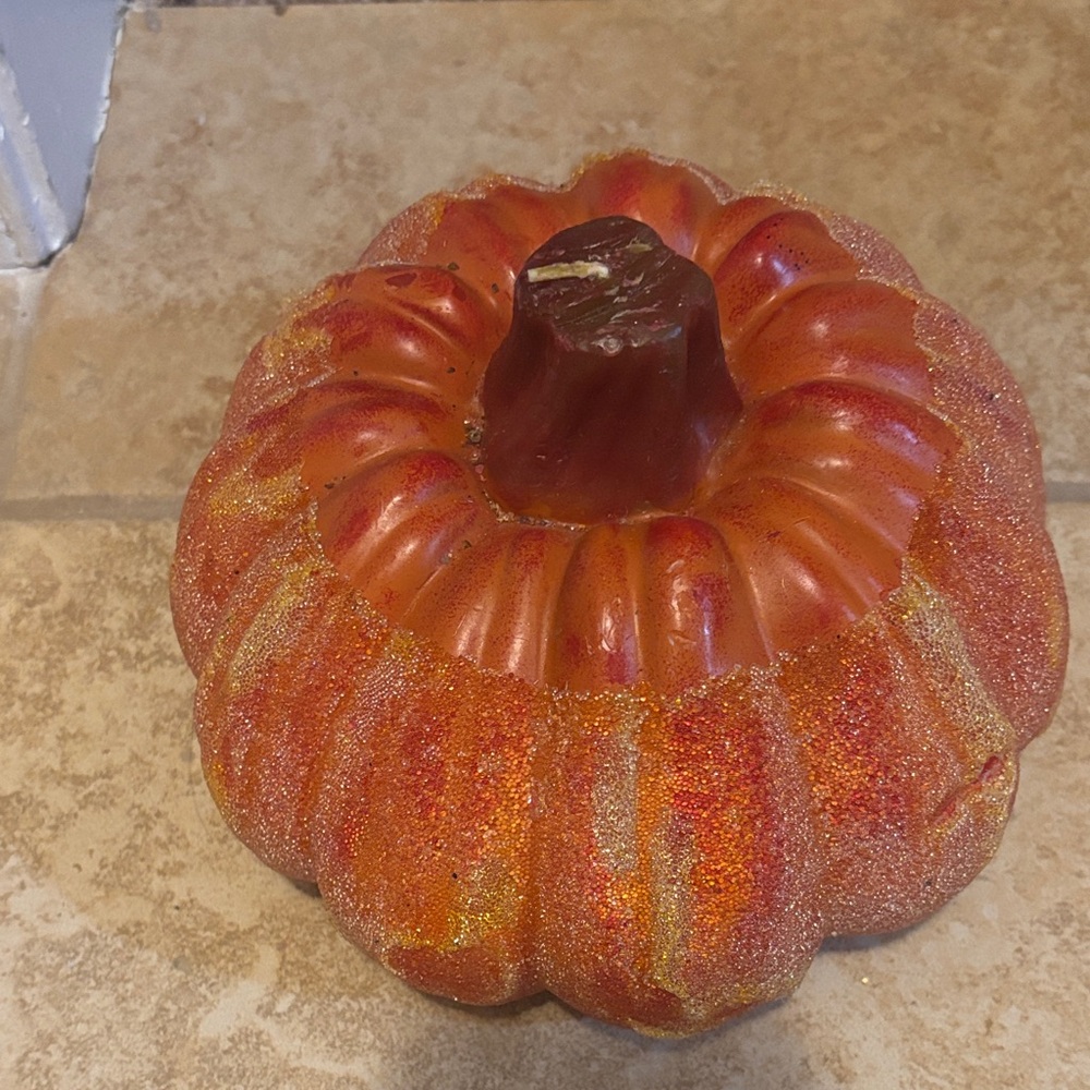 Glittery Orange Pumpkin Decor